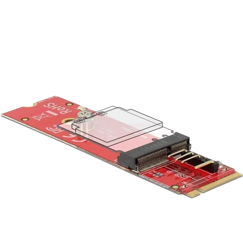 Delock Konverter M.2 Key M Stecker  M.2 Key E Slot für USB und PCIe Module